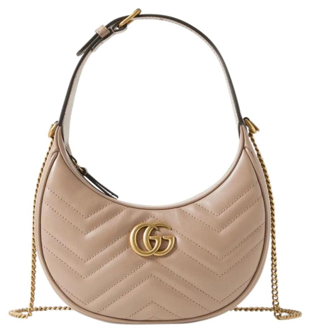 GUCCI Marmont moon quilted leather hobo shoulder bag crossbody bag